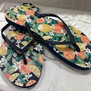 Colorful Fruit Print Flip Flops
